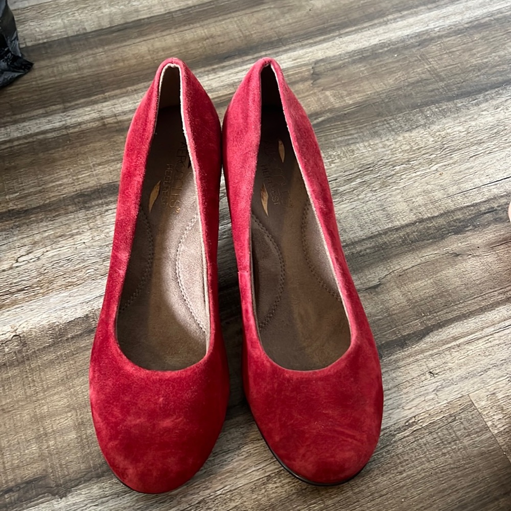 Ruby suede heels!